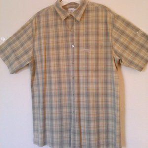 Calvin Klein Men's Shirt Casual Plaid Size Large Chest 44 Inches Cotton